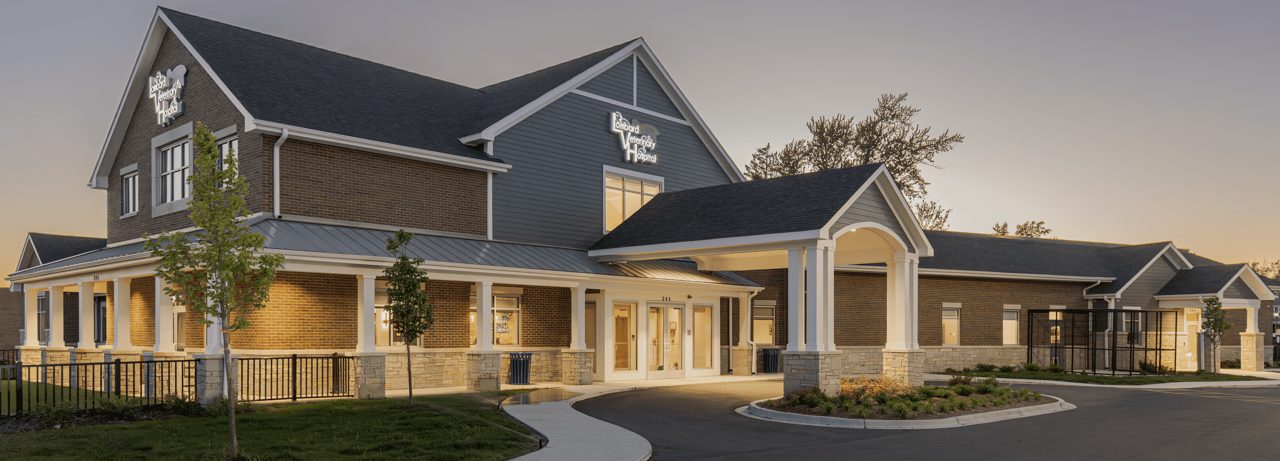 Lombard Veterinary Hospital at Dusk 