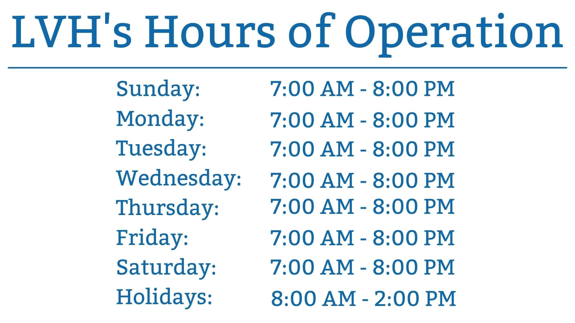 Hours of Operation