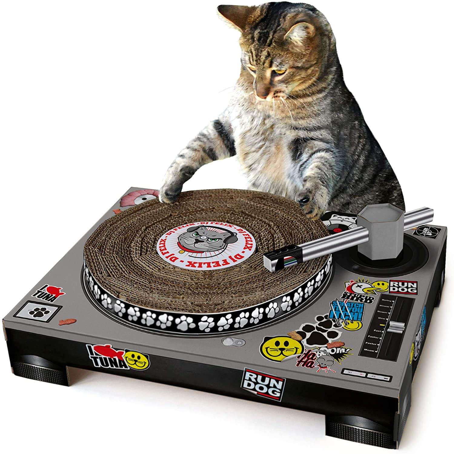 Turntable scratching post