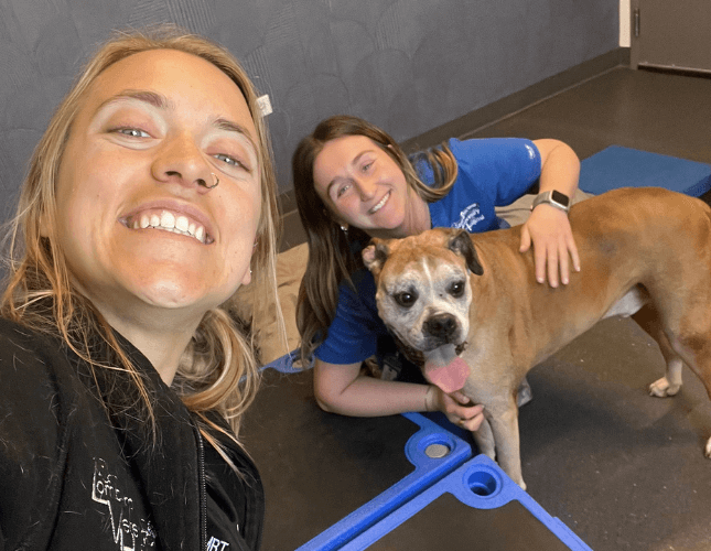 Two doctors with rehab patient